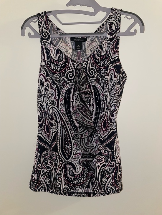White House Black Market Tops - white house black market paisley print ruffle shirt